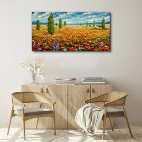 Obraz na plátne Maľovanie kvetín Pole