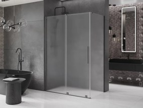 Mexen Velar, sprchový kút s posuvnými dverami 160 x 90 cm, 8mm sklo námraza, brúsený grafit, 871-160-090-31-95