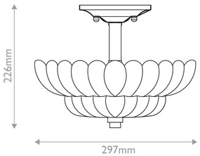 Quoizel QZ-WHITECAP-SF-S - Stropné svietidlo WHITECAP 3xE14/40W/230V pr. 29,7 cm