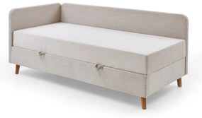 Béžová čalúnená jednolôžková posteľ s úložným priestorom 90x200 cm Cabana – Meise Möbel