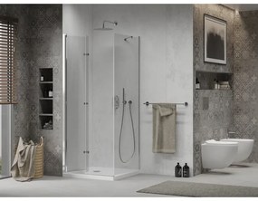 Mexen Lima sprchovací kút 70 x 70 cm, 6mm sklo, chrómový profil-číre sklo + slim sprchová vanička 5cm, 856-070-070-01-00-4010