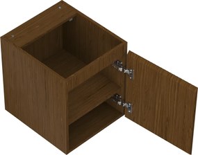 Mexen Rivel, kúpeľňová skrinka 40 cm, 1 dvierka, drážkovaná, orech, 91A21-04047-1-BF86