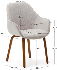 Béžové čalúnené jedálenské kreslo Aleli – Kave Home