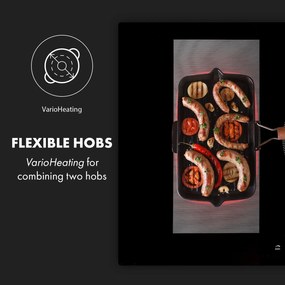 Klarstein Delicatessa 90 Hybrid, vstavaná indukčná varná doska, 7400 W, 5 zón, čierna
