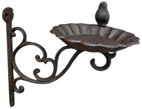 Nástenné napájadlo pre vtáky Lola, 22x25 cm, liatina, hnedá