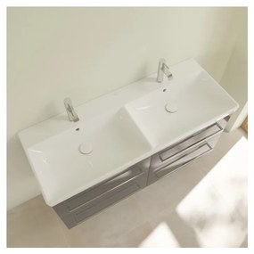 Villeroy & Boch Avento - Dvojité umývadlo 1200x470 mm, s prepadom, alpská biela CeramicPlus 4A23CKR1