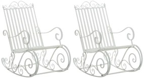 Kovové hojdacie kreslo Smile (SET 2 ks) - Biela