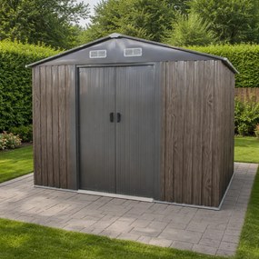 Záhradný domček BestBerg BBSH-608WT / 5,3 m² / 205 x 257 x 202 cm / dekor tmavé drevo/taupe