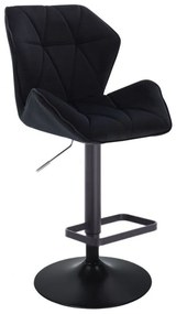 LuxuryForm DESIGN Barová stolička MILANO MAX VELUR na čiernom tanieri - čierna
