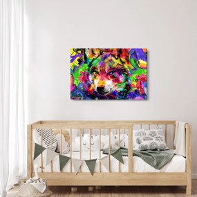 Obraz - Vlk s graffiti (90x60 cm)