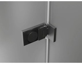 Mexen Lunar-F, skladacie ľavé sprchové dvere 130 cm, 8mm číre sklo, brúsený grafit profil, 836S-130-050-66-00-L