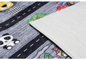 BAMBINO 2092 umývací koberec Ulicích, autá pre deti protišmykový - antracitová Veľkosť: 140x190 cm