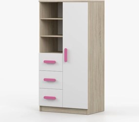 Regál SCOUT - dub sonoma/biely (viac variant)