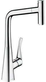 HANSGROHE Metris Select M71 páková drezová batéria s vyťažiteľným výtokom, 1jet, sBox, výška výtoku 333 mm, chróm, 73803000