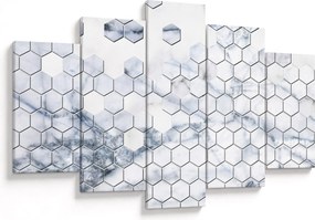 Obraz - Mramorované hexagóny (150x105 cm)