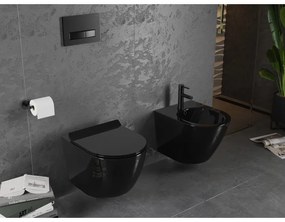 Mexen Lena Rimless závesné WC so sedátkom s pomalým zatváraním, čierna lesklá, 30224070