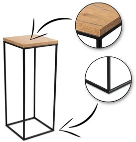 Stojan na kvety BASICLOFT 60x24 čierna/hnedá