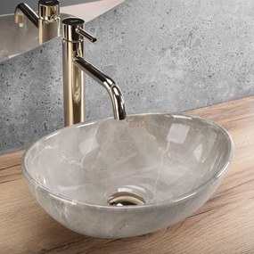 Rea Sofia Mini, umývadlo na dosku 350x260x125 mm, imitácia kameňa - kashmir, REA-U9238