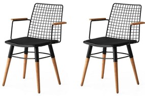 Súprava jedálenských stoličiek Trend Black and Walnut, 2 ks