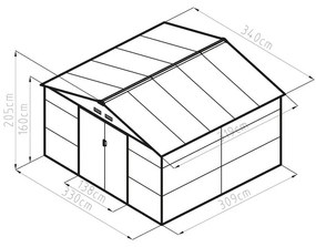 Záhradný domček G21 GAH 1085 - 340 x 319 cm, zelený 63900578