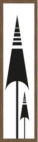 Rámovaný obraz Čierna geometria, 15x60 cm%