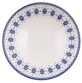 24-dielna jedálenská súprava, biela/modrá, porcelán