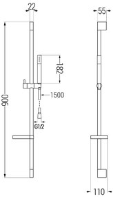 Mexen Zero DS70 sprchová sada, čierna, 71104DS70-70