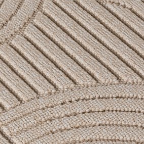 Ayyildiz, Kusový koberec Helix 2201 beige kruh, 200x200, béžová, chodba / predsieň