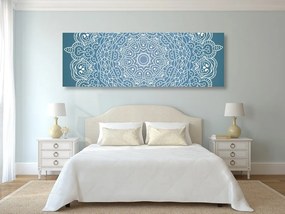 Obraz meditačná Mandala na modrom pozadí - 150x50
