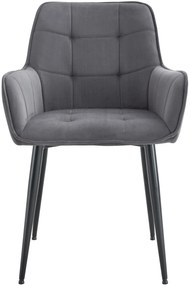 Jedálenská stolička Ferndale - zamat - tmavošedá