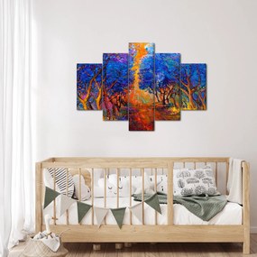 Obraz - jesenné koruny stromov, moderný impresionizmus (150x105 cm)
