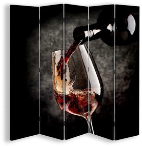 Ozdobný paraván, Vůně červeného vína - 180x170 cm, päťdielny, obojstranný paraván 360°