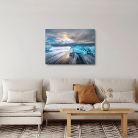 Sklenený obraz - Diamantová pláž (70x50 cm)