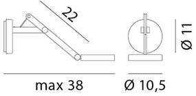 Rotaliana String W0 nástenné LED striebro/oranžová