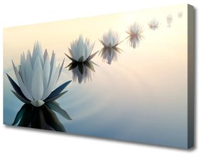 Obraz Canvas Vodné lilie biely lekno 140x70 cm