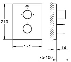GROHE 27618000 - Termostatická krytka GROHTHERM F lesklý chróm
