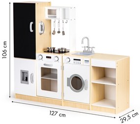 Drevená kuchynka pre deti samostatné segmenty XXL doska + LED ECOTOYS
