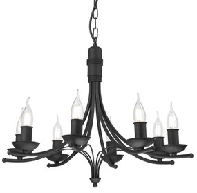 Luster na reťazi LUCY 8xE14/60W/230V čierna