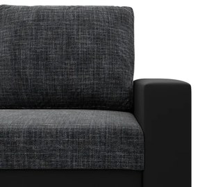 Rohová rozkladacia sedačka LUNA tmavosivá / čierna
