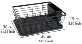 WENKO 54766100 - Odkvapávač na riad BLACK OUTDOOR KITCHEN 36x30 cm čierna/čierna
