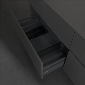 VILLEROY &amp; BOCH Collaro závesná skrinka pod umývadlo na dosku (umývadlo vpravo), 4 zásuvky, 1600 x 500 x 548 mm, Glossy Grey, C02300FP