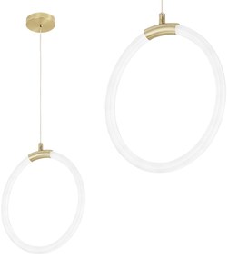 Toolight Toolight, LED závesné osvetlenie 25cm, 22W, 4000K, 2000lm, G020-CP, zlatá-biela, OSW-06371