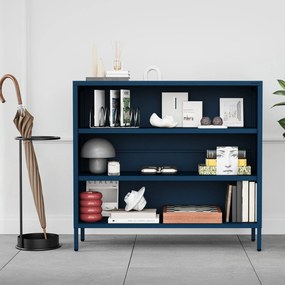 Nízky policový regál LUCA, 1000 x 900 x 350 mm, Modern: tmavomodrá farba