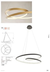 Redo 01-3378 - stmievateľný LED luster na lanku STORM LED/60W/230V, čierny