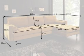 Rohová sedačka Cosy Velvet II horčicovo žltý zamat