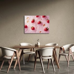 Obraz - Jahody v bublinách (70x50 cm)