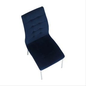 Kondela Jedálenská stolička, modrá Velvet látka/chróm, GERDA NEW