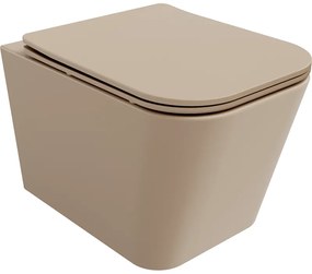 Mexen Teo WC misa Rimless s pomaly padajúcim sedátkom, duroplast, cappucino matná - 30854064