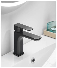 Matne čierna stojančeková umývadlová batéria Spy – Sapho