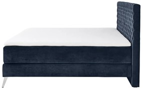 Boxspring posteľ oliver 200 x 200 tmavo modrá MUZZA